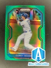2021 Prizm Baseball Green Prizms Card #100 Corey Seager
